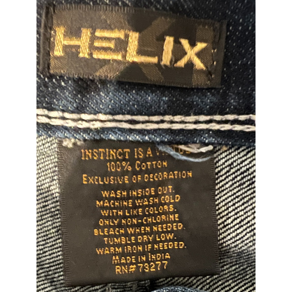 Helix Jeans Mens 34" Waist Blue Boot Cotton Pockets Zip Close Medium Wash - Picture 7 of 10